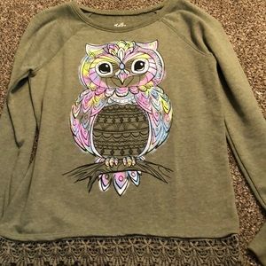 army green owl shirt